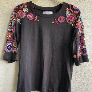 Unleashed festive sequin shoulder top